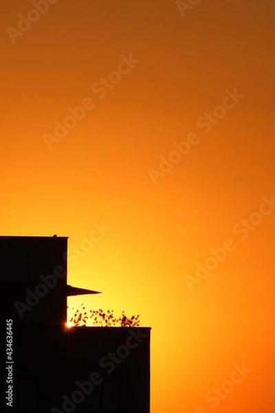 Obraz factory at sunset