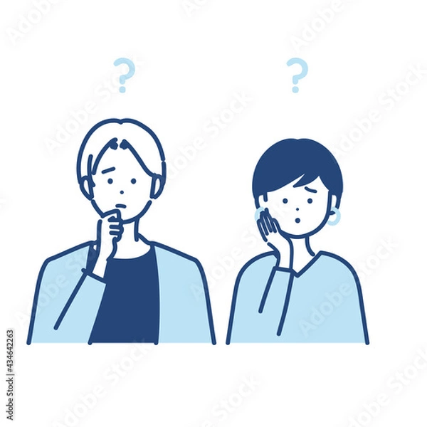 Fototapeta 悩んでいる男女のイラスト素材
