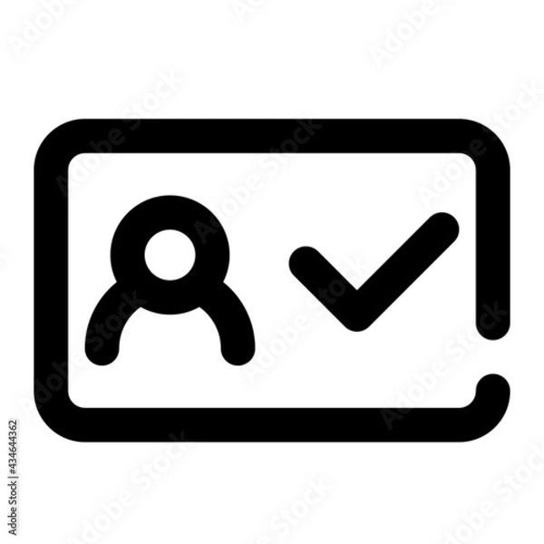 Obraz icon valid identity card using line style