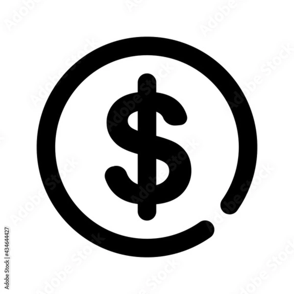 Fototapeta icon currency using line style and blue color