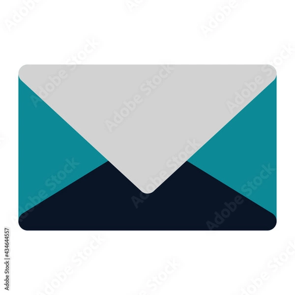Fototapeta icon new mail using flat style and blue color dominate