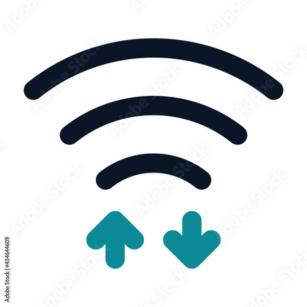 Fototapeta icon wifi data using flat style and blue color dominate