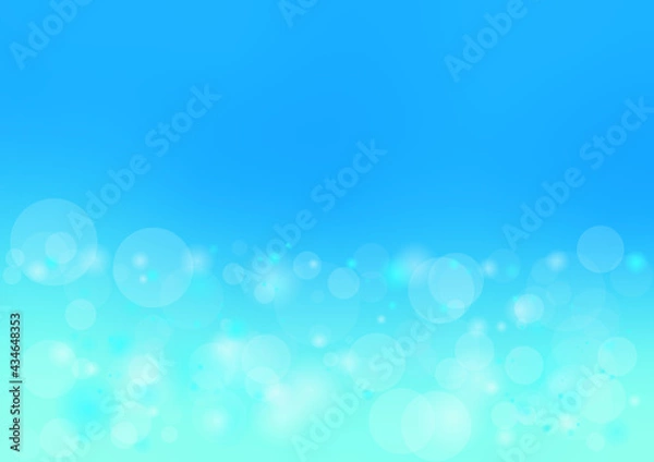 Fototapeta 青　キラキラ　綺麗　泡　水中　背景　壁紙