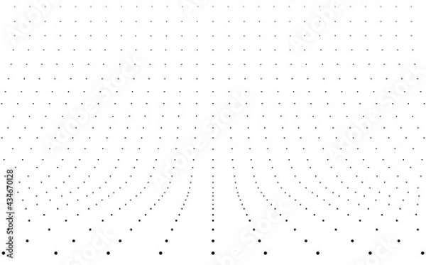 Fototapeta Dots curved background empty in
perspective, vector illustration.
