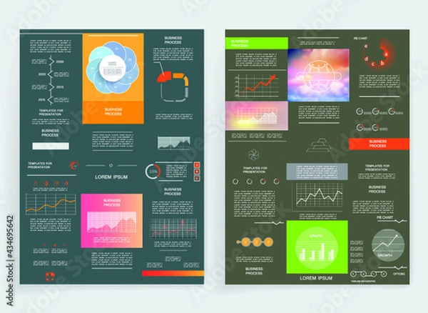Fototapeta Brochure for business reports, cover layout and infographics