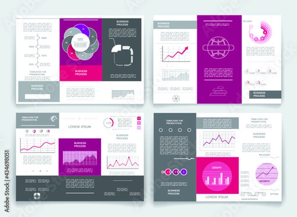 Fototapeta Brochure for business reports, cover layout and infographics