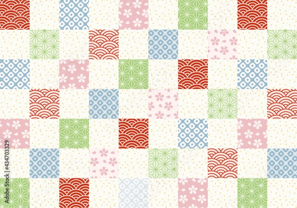 Obraz 和風背景　市松タイル