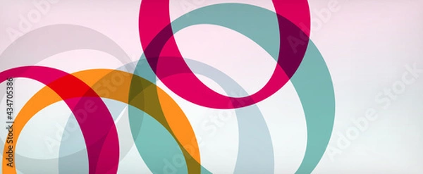 Fototapeta Ring geometric shapes, o letter repetition wallpaper. Abstract background for business or technology presentations, internet posters or web brochure covers