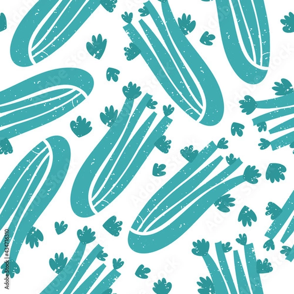 Obraz Vector seamless pattern with bright colorful healthy celery