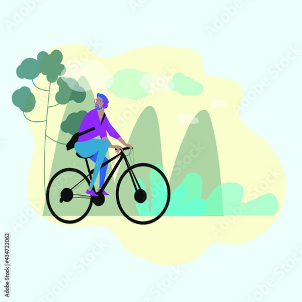 Obraz man on bicycle