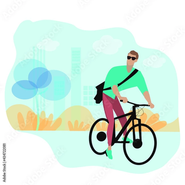 Obraz man on bicycle
