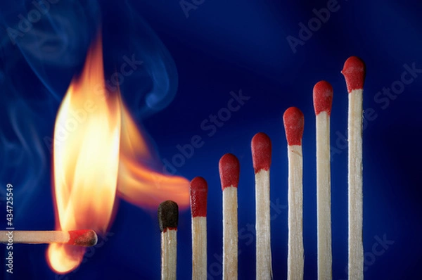 Obraz Upcoming line of matches. Start of growth