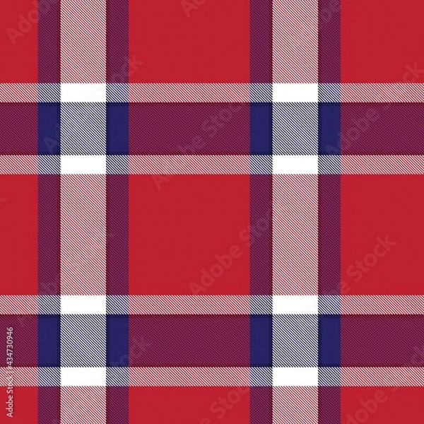 Fototapeta Red Asymmetric Plaid textured Seamless Pattern