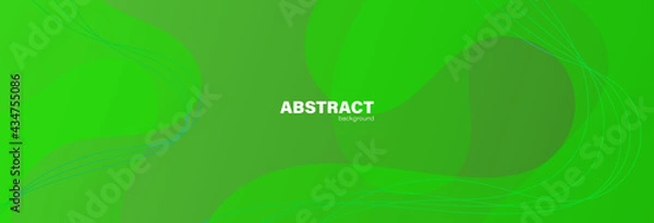 Fototapeta Abstract green fluid shape modern background with copy space, vector.