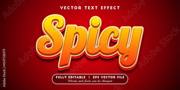 Fototapeta Text Effects 3D Spicy, Editable Text Style