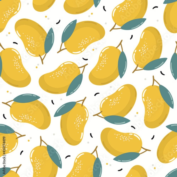 Obraz Tropical seamless pattern. Beautiful summer background. Hand drawn vector illustration.