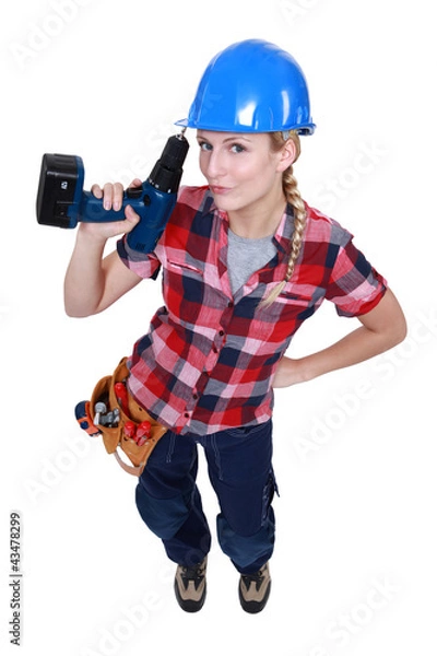 Obraz Attractive female carpenter