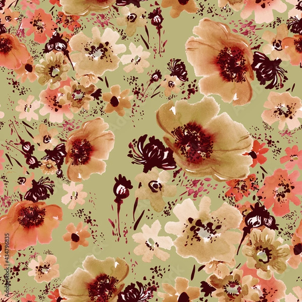 Obraz  Floral pattern poppies