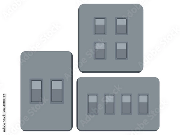 Obraz Simple Black Electric Switch Vector Icon Set
