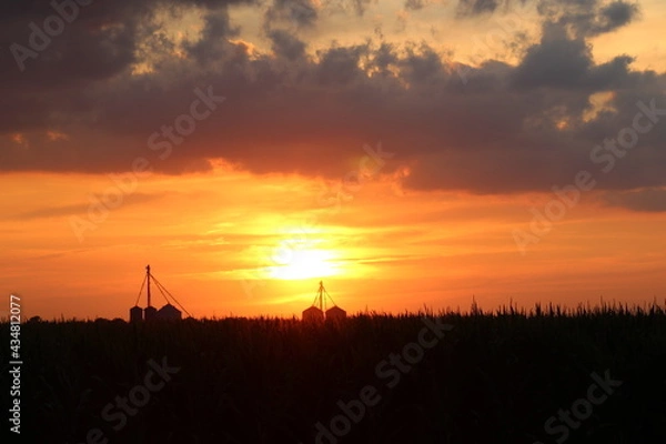 Obraz Grain Elevator Sunset