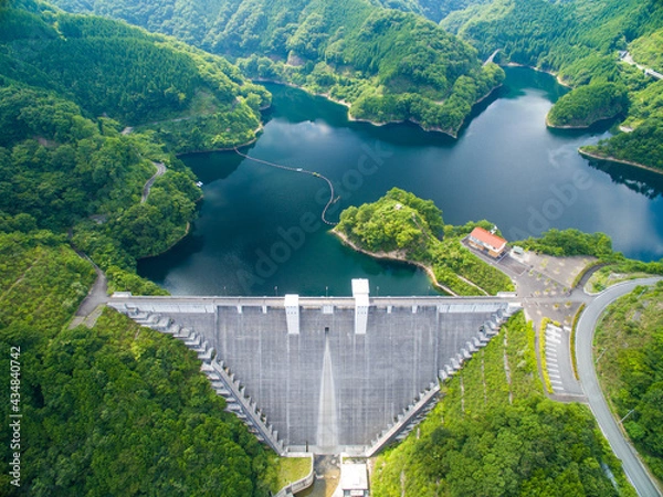 Fototapeta 三室川ダムを空撮