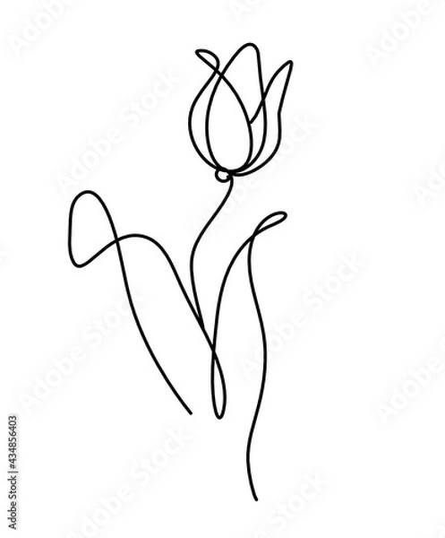 Fototapeta Abstract line drawing, isolated on white background