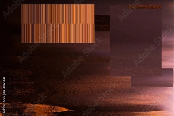 Fototapeta Modern background with dead pixel and bug, glitch and error signal. Optical distortion, overlapping geometric. It can be used for web design, printed products and visualization of music.