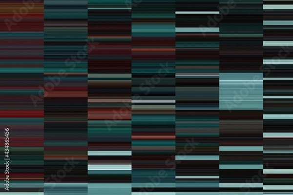 Obraz Modern background with dead pixel and bug, glitch and error signal. Optical distortion, overlapping geometric. It can be used for web design, printed products and visualization of music.