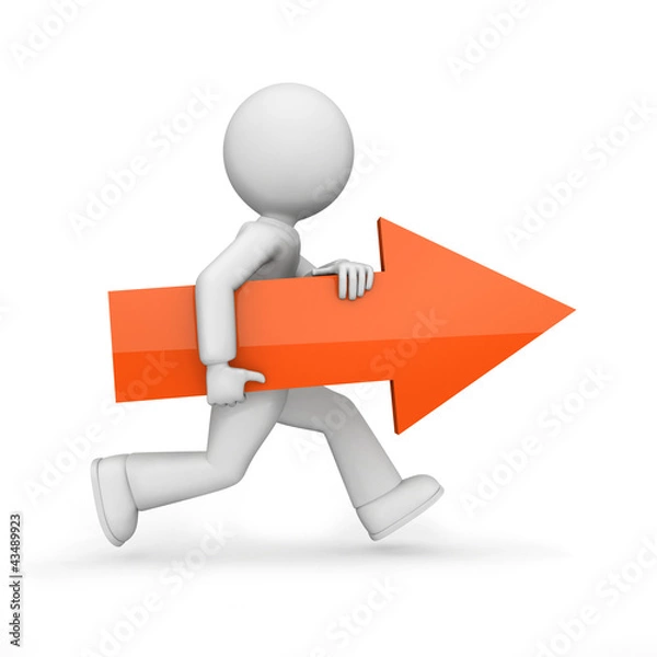 Obraz Character running with arrow