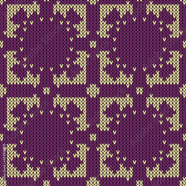 Fototapeta Knitted seamless pattern. Vector illustration