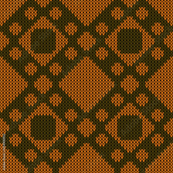 Fototapeta Seamless knitted background. Vector illustration
