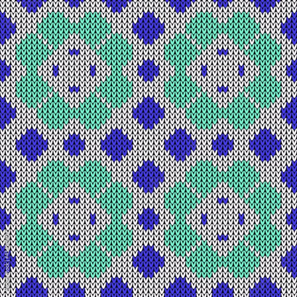 Fototapeta Knitted fabric seamless pattern. Vector illustration
