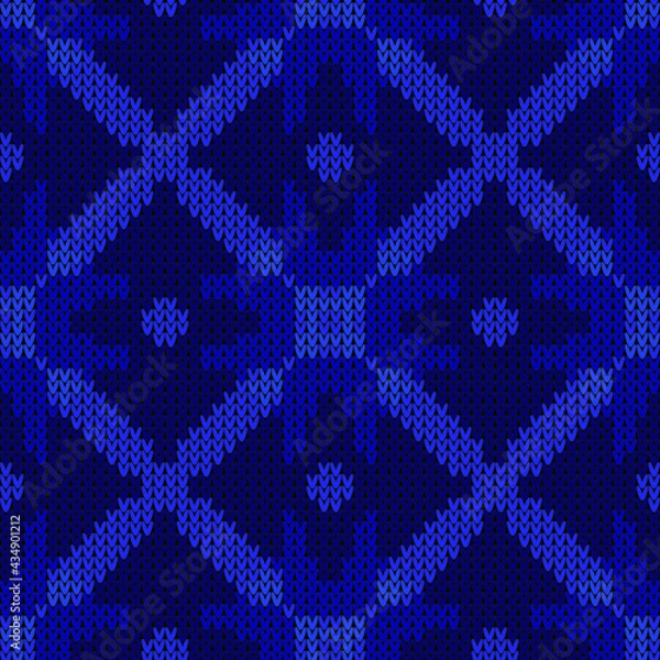 Fototapeta Texture knitted fabric seamless pattern. Vector illustration