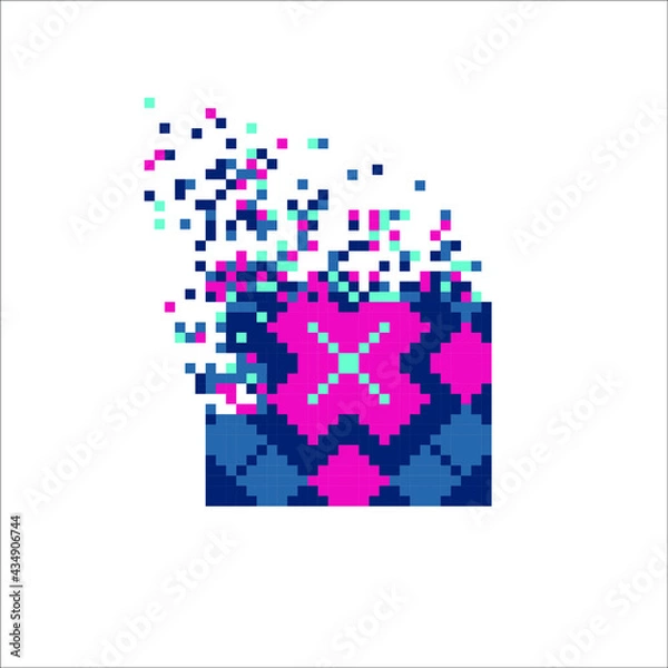 Fototapeta Pixel mosaic dispersed filled rectangle, illustration for graphic design