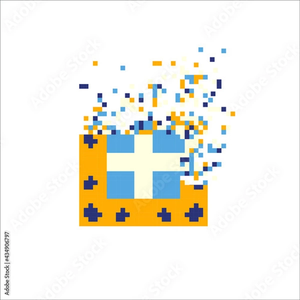Fototapeta Pixel mosaic dispersed filled rectangle, illustration for graphic design