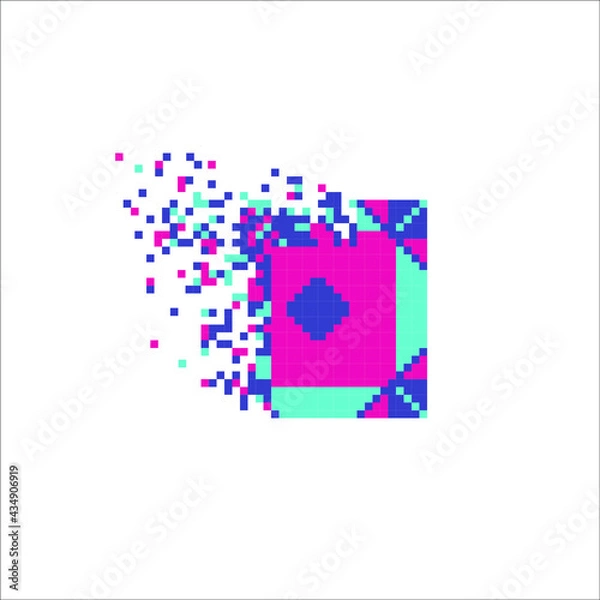 Fototapeta Pixel mosaic dispersed filled rectangle, illustration for graphic design