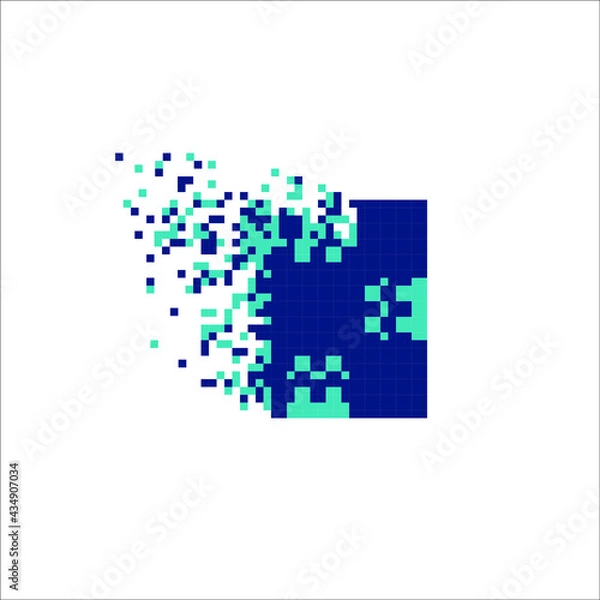 Fototapeta Pixel mosaic dispersed filled rectangle, illustration for graphic design