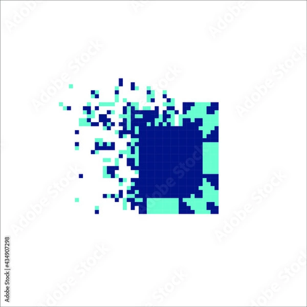 Fototapeta Pixel art 8 bit dispersed filled rectangle, illustration for graphic design