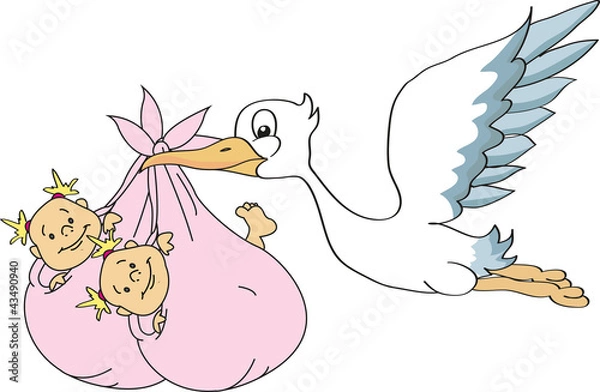 Fototapeta cicogna gemelli