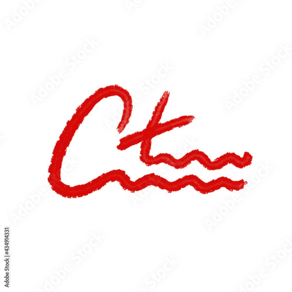 Fototapeta Ct initial handwritten logo for identity