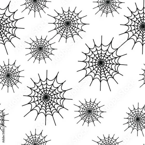 Fototapeta pattern with spider web on white background