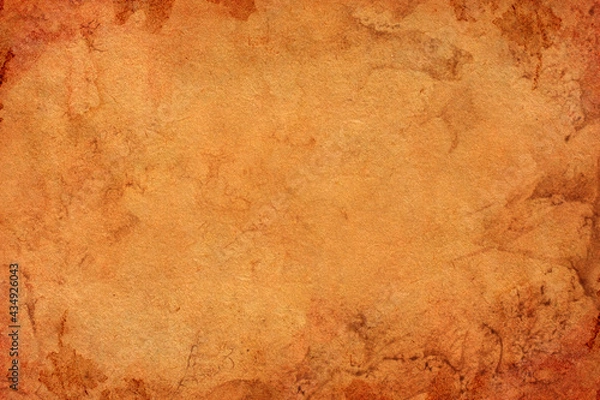 Fototapeta Old brown paper grunge for background. Abstract liquid coffee color texture.