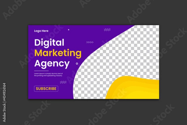 Obraz Digital Marketing Youtube Thumbnail Design and Web Banner 