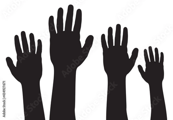 Fototapeta Raised hands (Hands up) vector icon