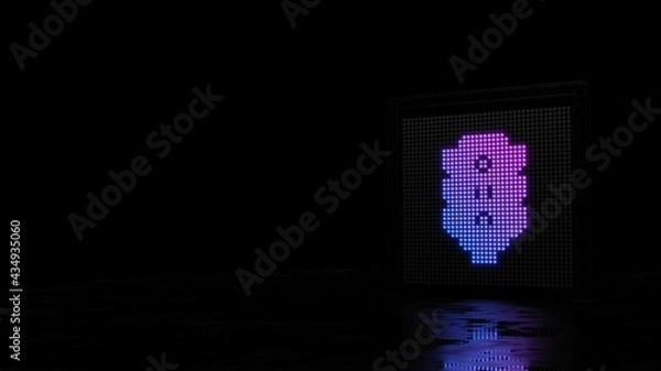Fototapeta 3d rendering of light shaped as symbol of traffic lights on black background