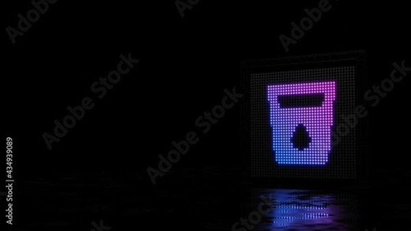 Fototapeta 3d rendering of light shaped as symbol of water on black background