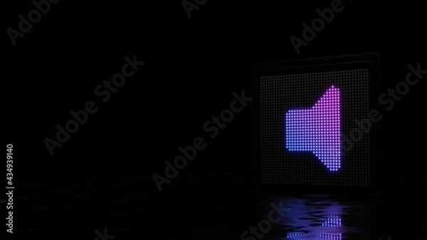 Fototapeta 3d rendering of light shaped as symbol of volume off on black background