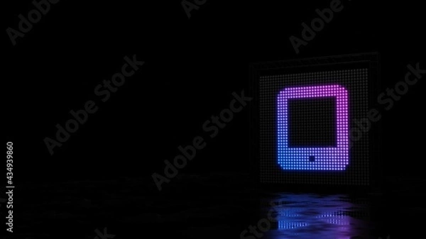Fototapeta 3d rendering of light shaped as symbol of tablet alt on black background