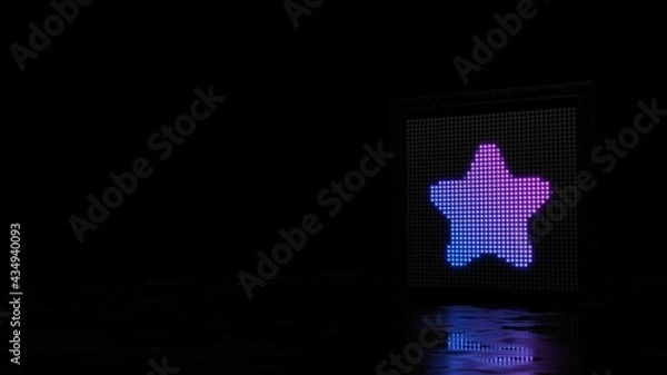 Fototapeta 3d rendering of light shaped as symbol of star on black background