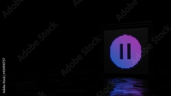 Fototapeta 3d rendering of light shaped as symbol of pause on black background